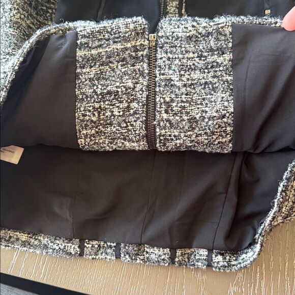 Ann Taylor Chic Black/Gray Wool Blend Tweed Jacket Blazer Career Women’s Size 6 - Picture 14 of 14